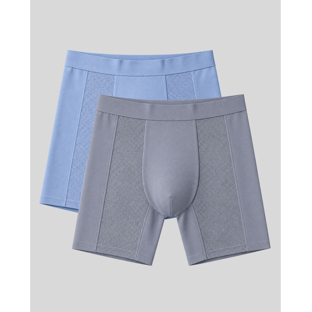 SilkCut Men’s Mesh Modal Performance Boxer Briefs - 2 Pack