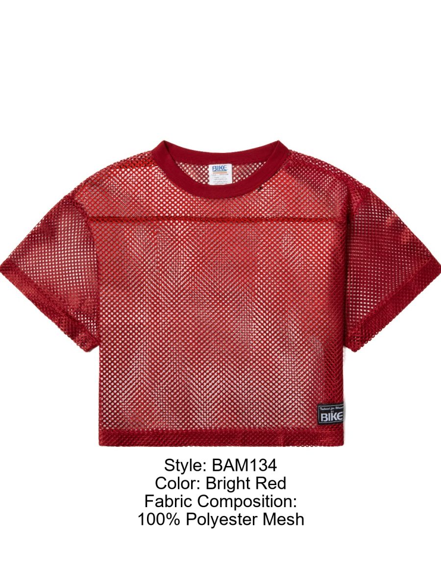 BIKE Athletic BAM134 Short Sleeve Practice Jersey in Color Bright Red