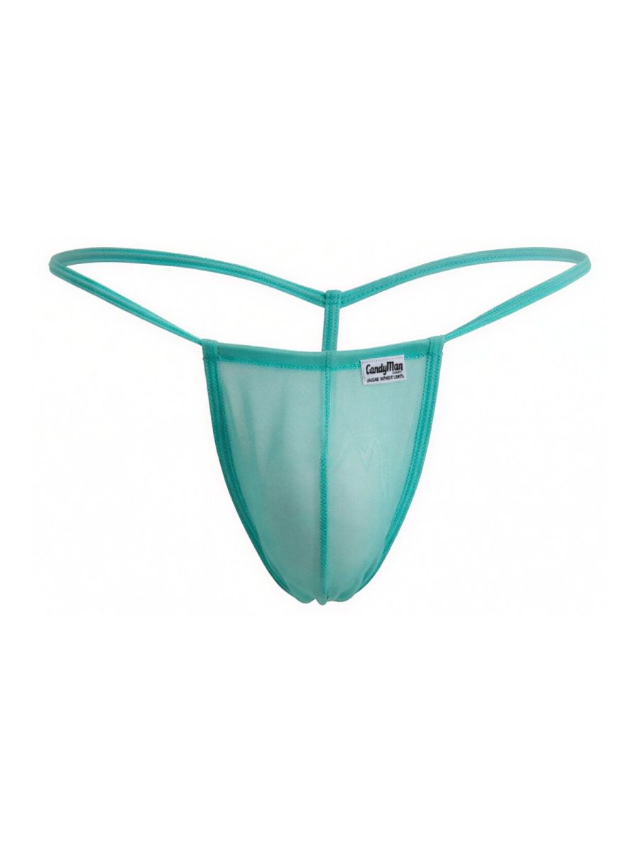 CandyMan 9586 G-String Color Aqua Mesh