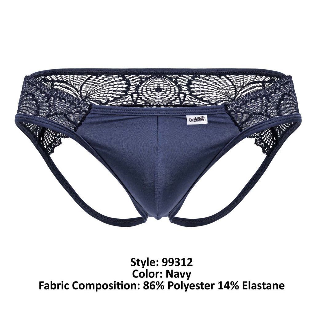 CandyMan 99312 Lace Jockstrap Color Navy
