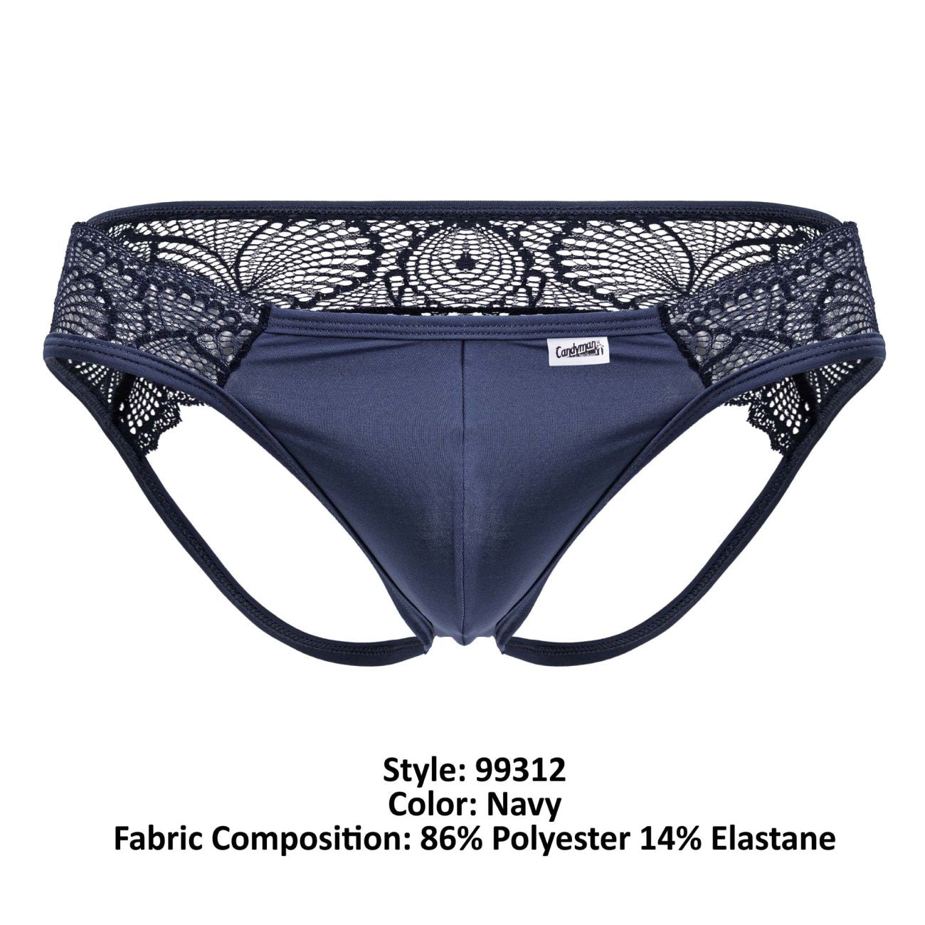 CandyMan 99312 Lace Jockstrap Color Navy