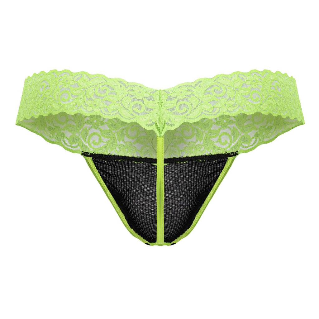 CandyMan 99370 Lace Thongs Color Hot Green