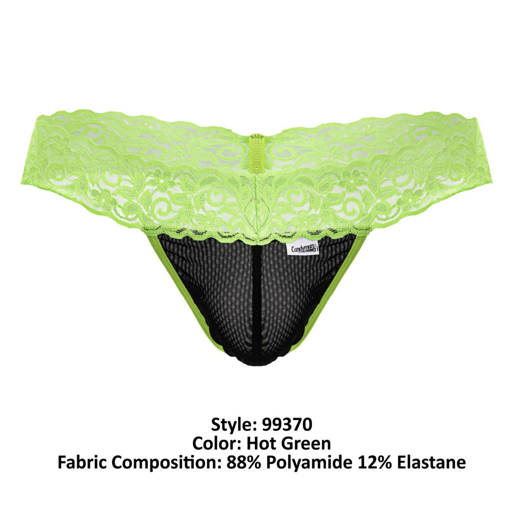 CandyMan 99370 Lace Thongs Color Hot Green