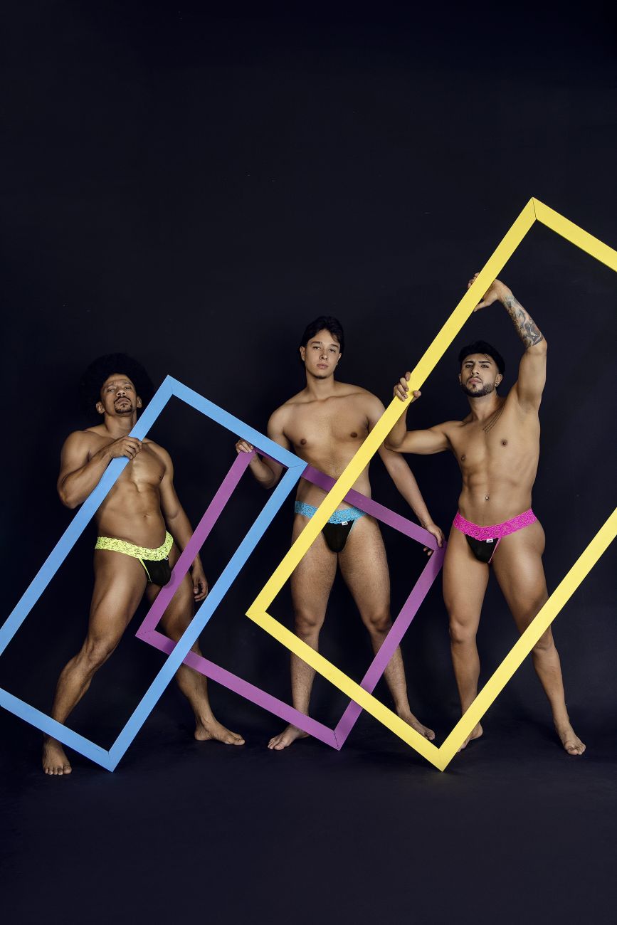 CandyMan 99370 Lace Thongs Color Hot Pink