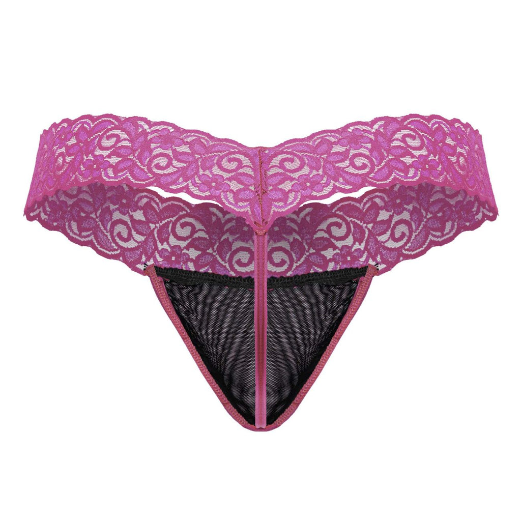 CandyMan 99370 Lace Thongs Color Hot Pink