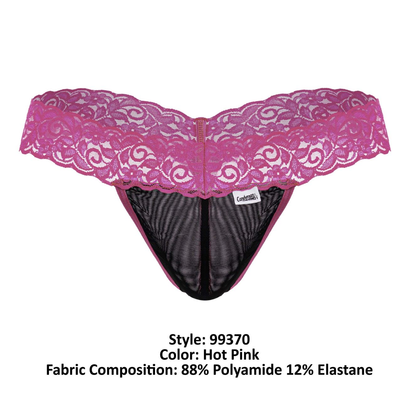 CandyMan 99370 Lace Thongs Color Hot Pink