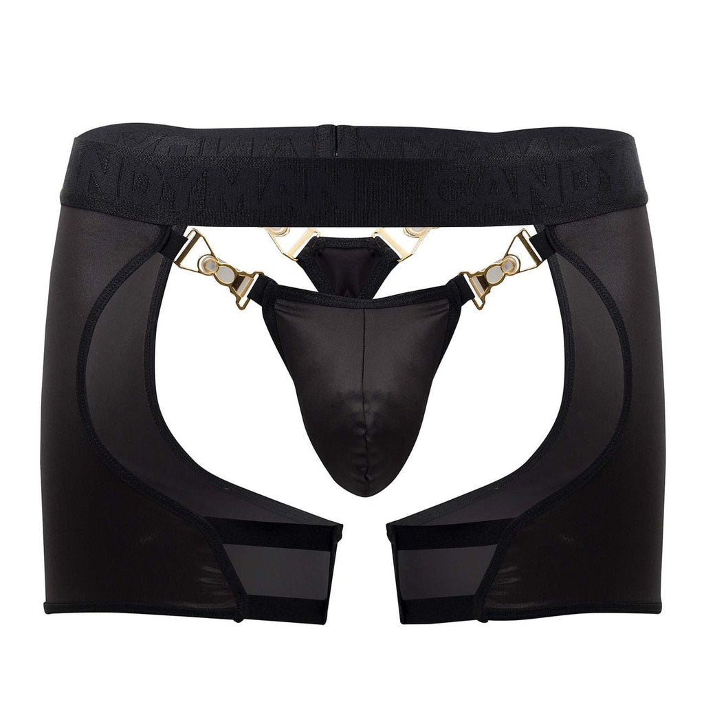 CandyMan Men's Underwear 99637 Chaps Thongs Color Black