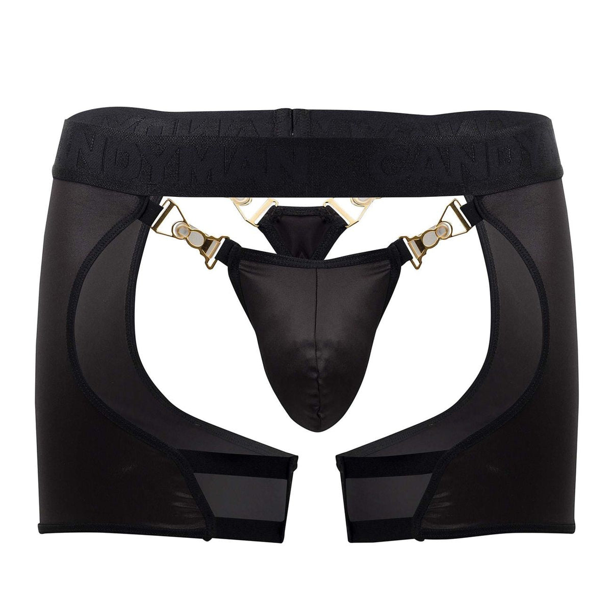 CandyMan Men's Underwear 99637 Chaps Thongs Color Black