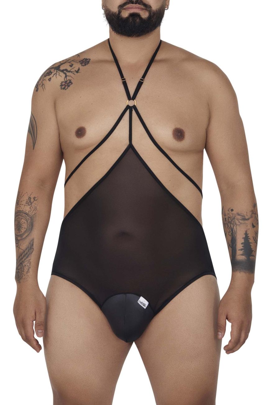 CandyMan Men's Underwear 99662X Tulle Bodysuit Color Black
