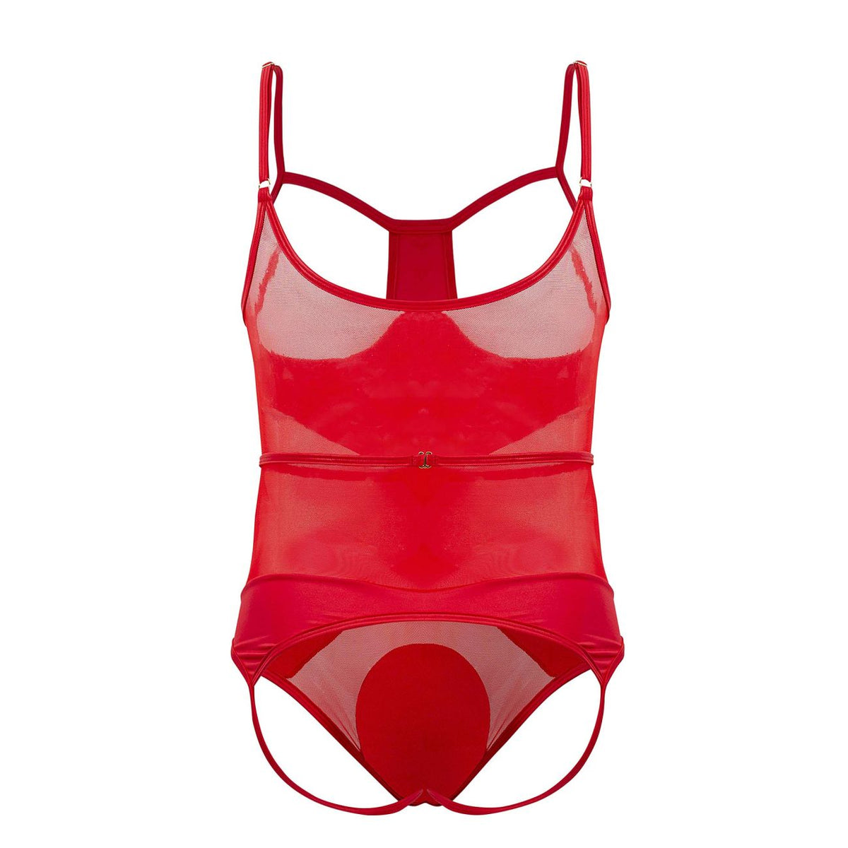 CandyMan Men's Underwear 99670 Harness Bodysuit Color Red