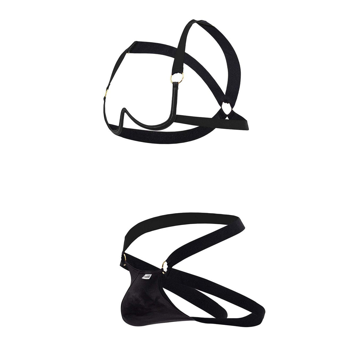 CandyMan Men's Underwear 99731 Harness-Bra Two Piece Set Color Black