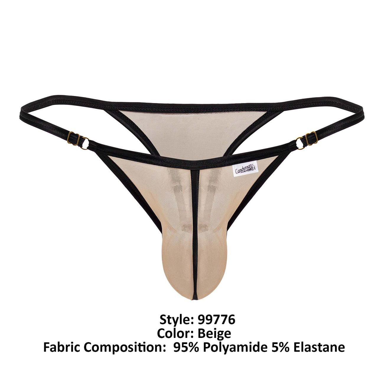 CandyMan 99776 Mesh Thongs Color Beige