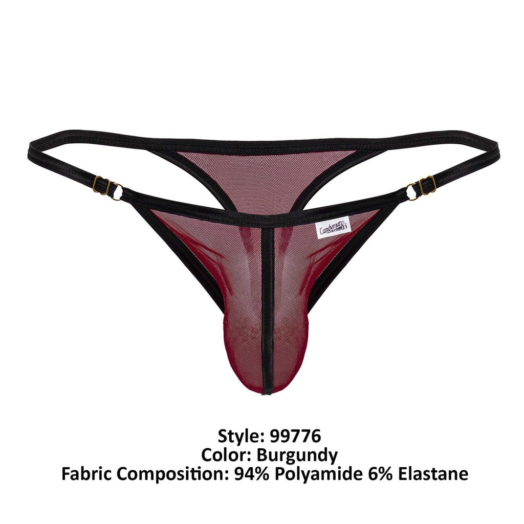 CandyMan Men's Underwear 99776 Mesh Thongs Color Burgundy