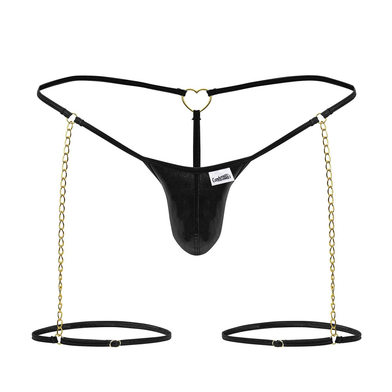 CandyMan 99827 Chain-Garter Thongs Color Black