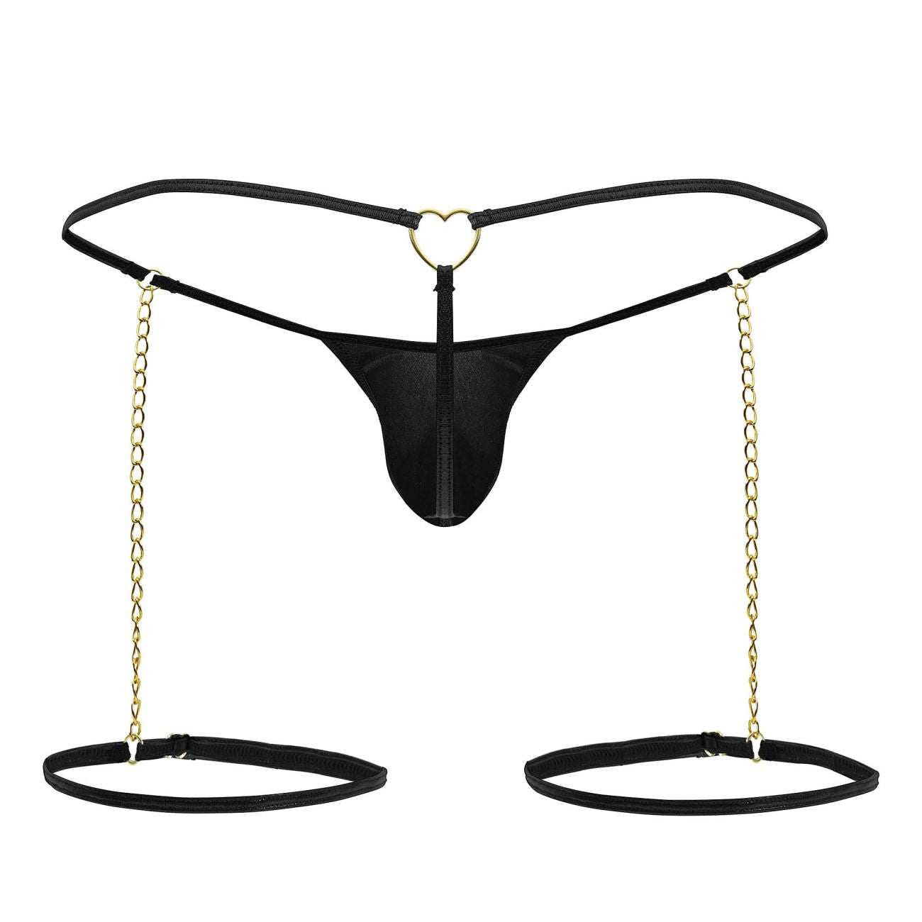 CandyMan 99827 Chain-Garter Thongs Color Black