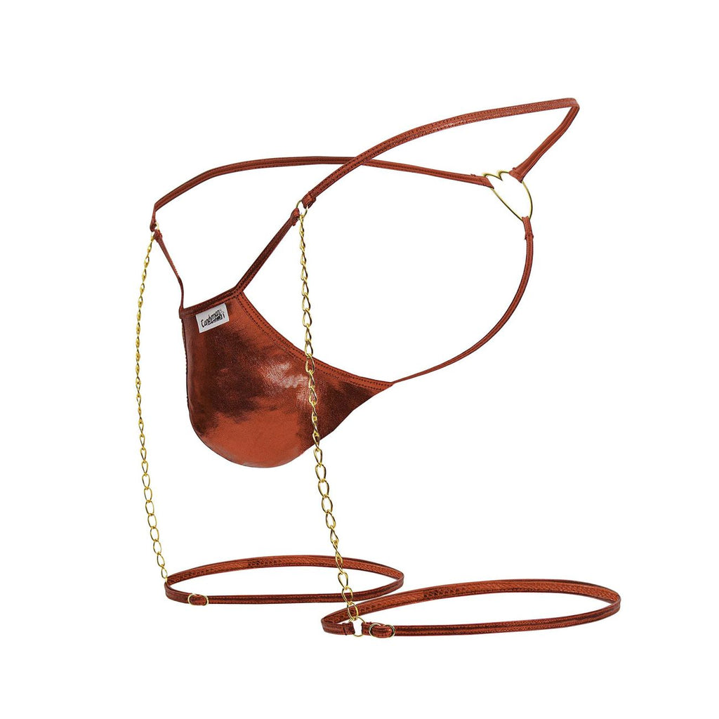 CandyMan 99827 Chain-Garter Thongs Color Red