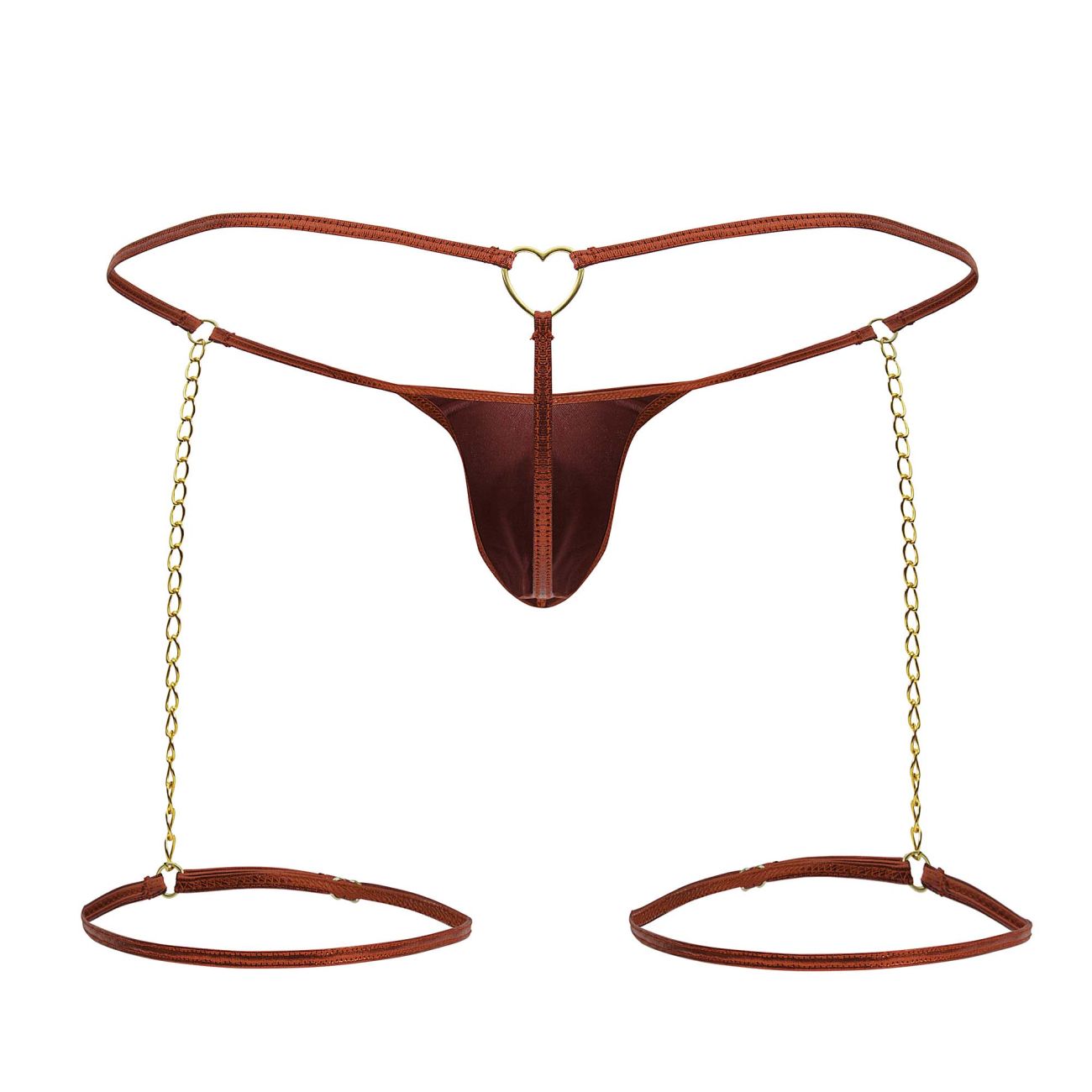 CandyMan 99827 Chain-Garter Thongs Color Red