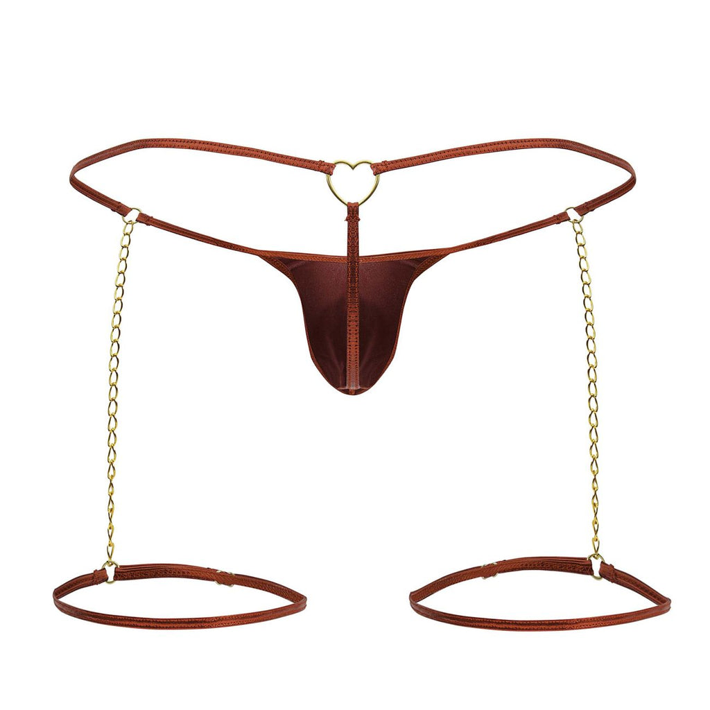 CandyMan 99827 Chain-Garter Thongs Color Red