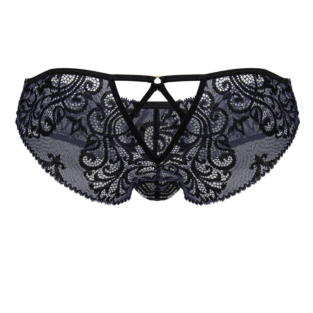 CandyMan 99830 Lace Briefs Color Black-Navy