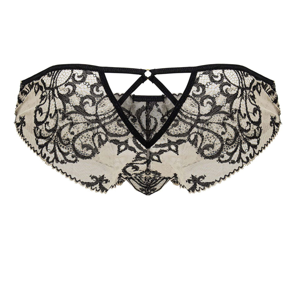 CandyMan 99830 Lace Briefs Color Nude-Black
