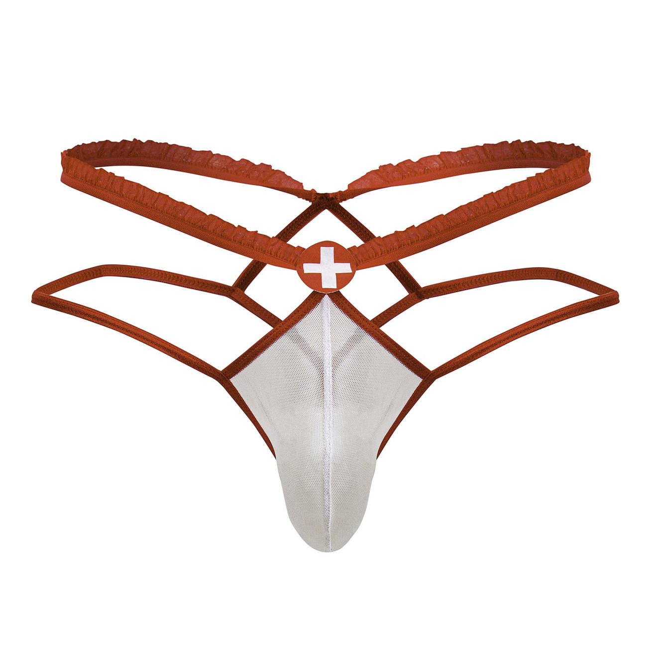 CandyMan 99833 Murse Thongs Color Red-White