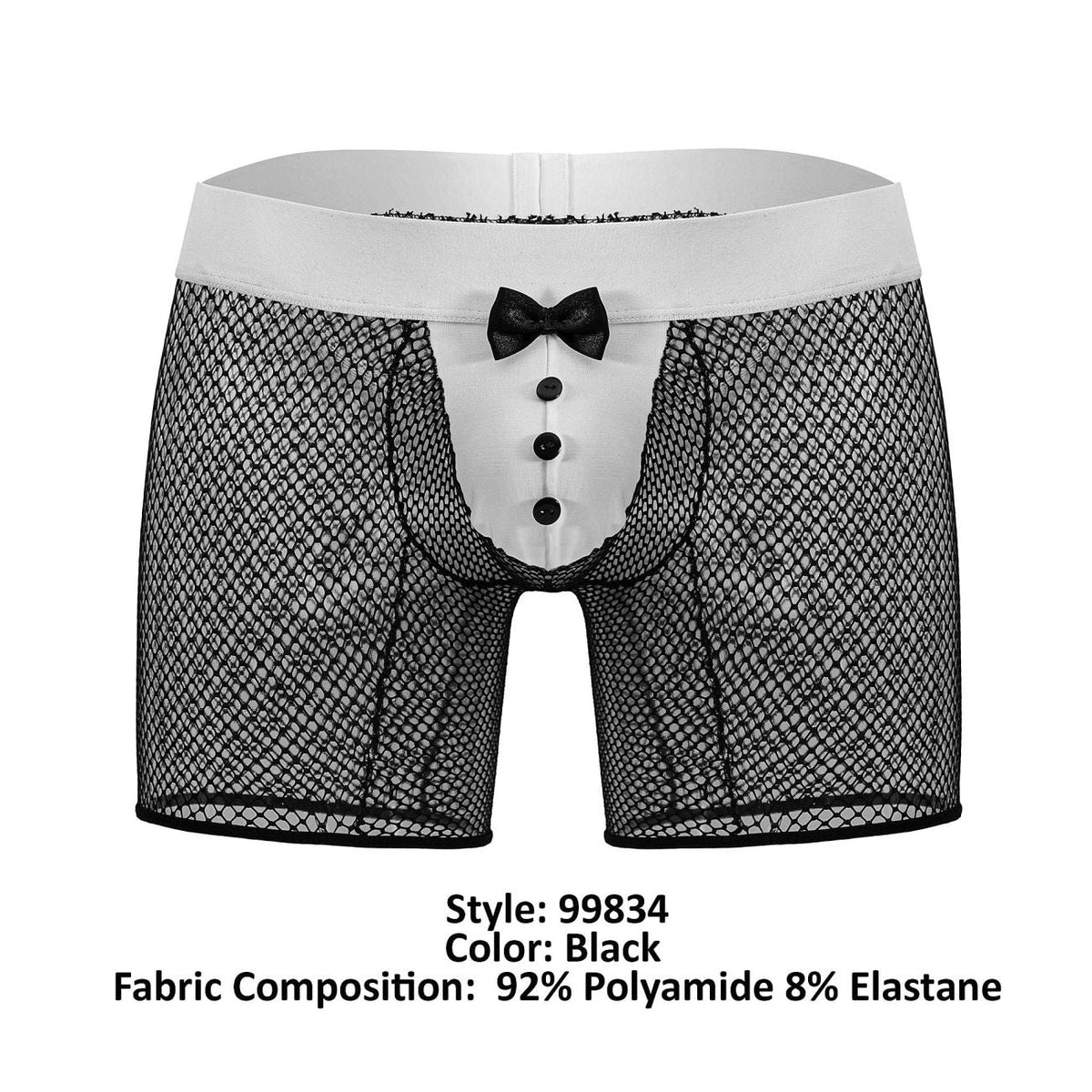 CandyMan Men's Underwear 99834 Tuxedo Trunks Color Black