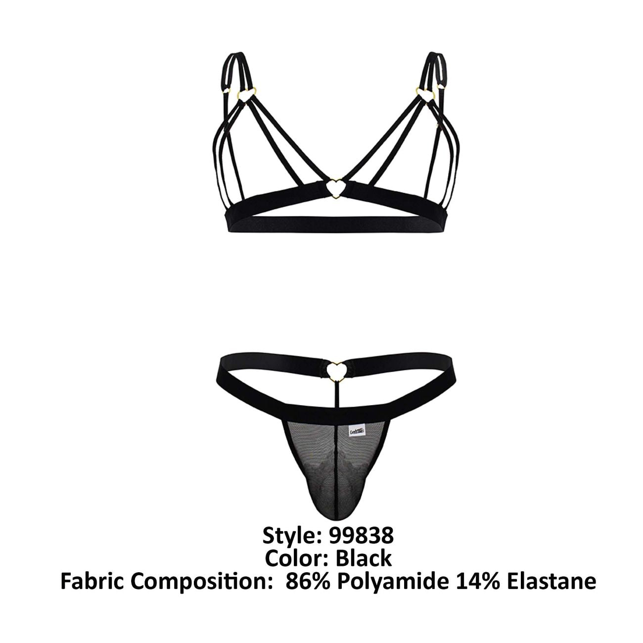 CandyMan 99838 Two Piece Outfit Color Black