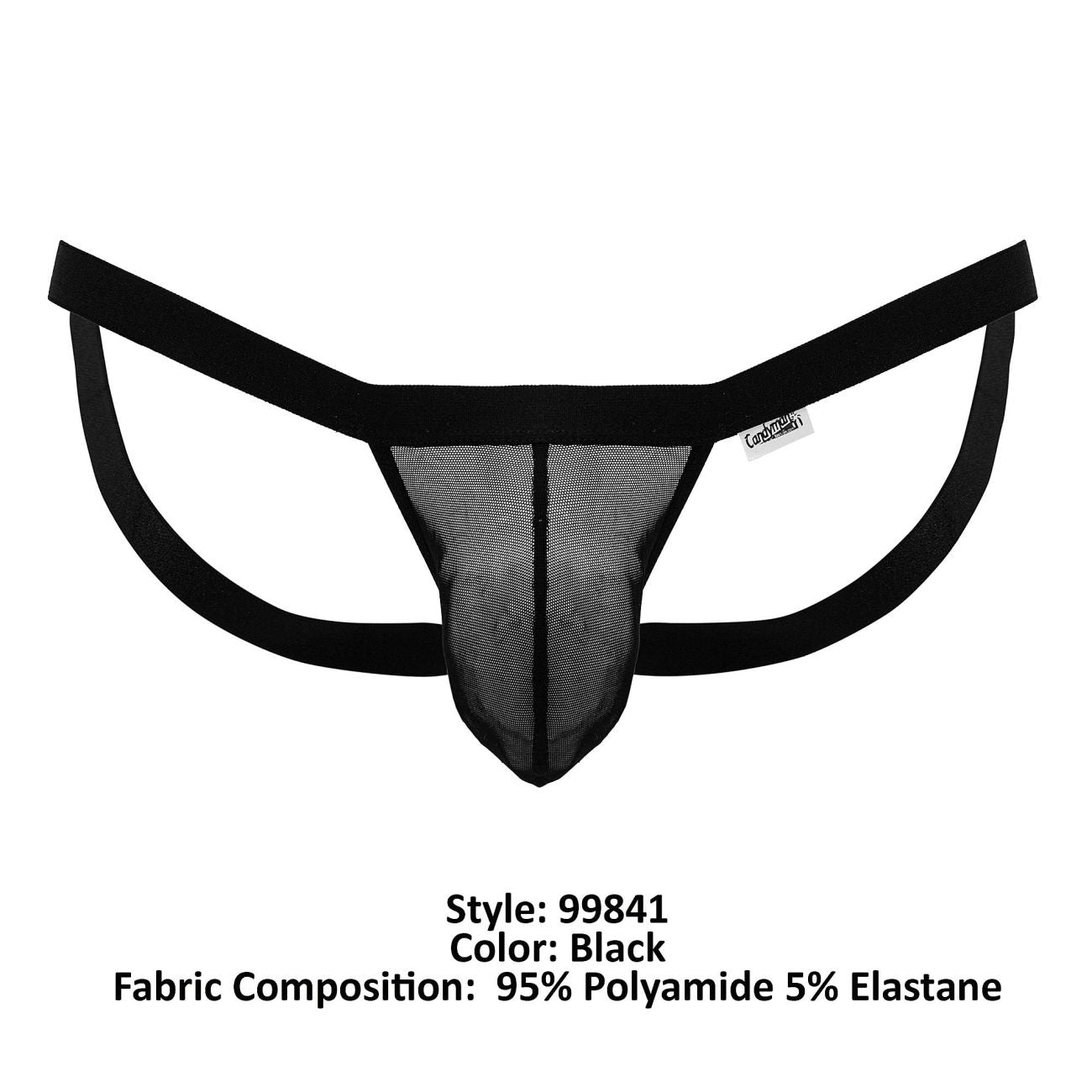 CandyMan 99841 Mesh Thongs Color Black