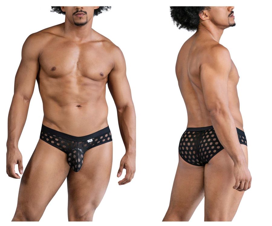 CandyMan 99855 Polka Mesh Briefs Color Black