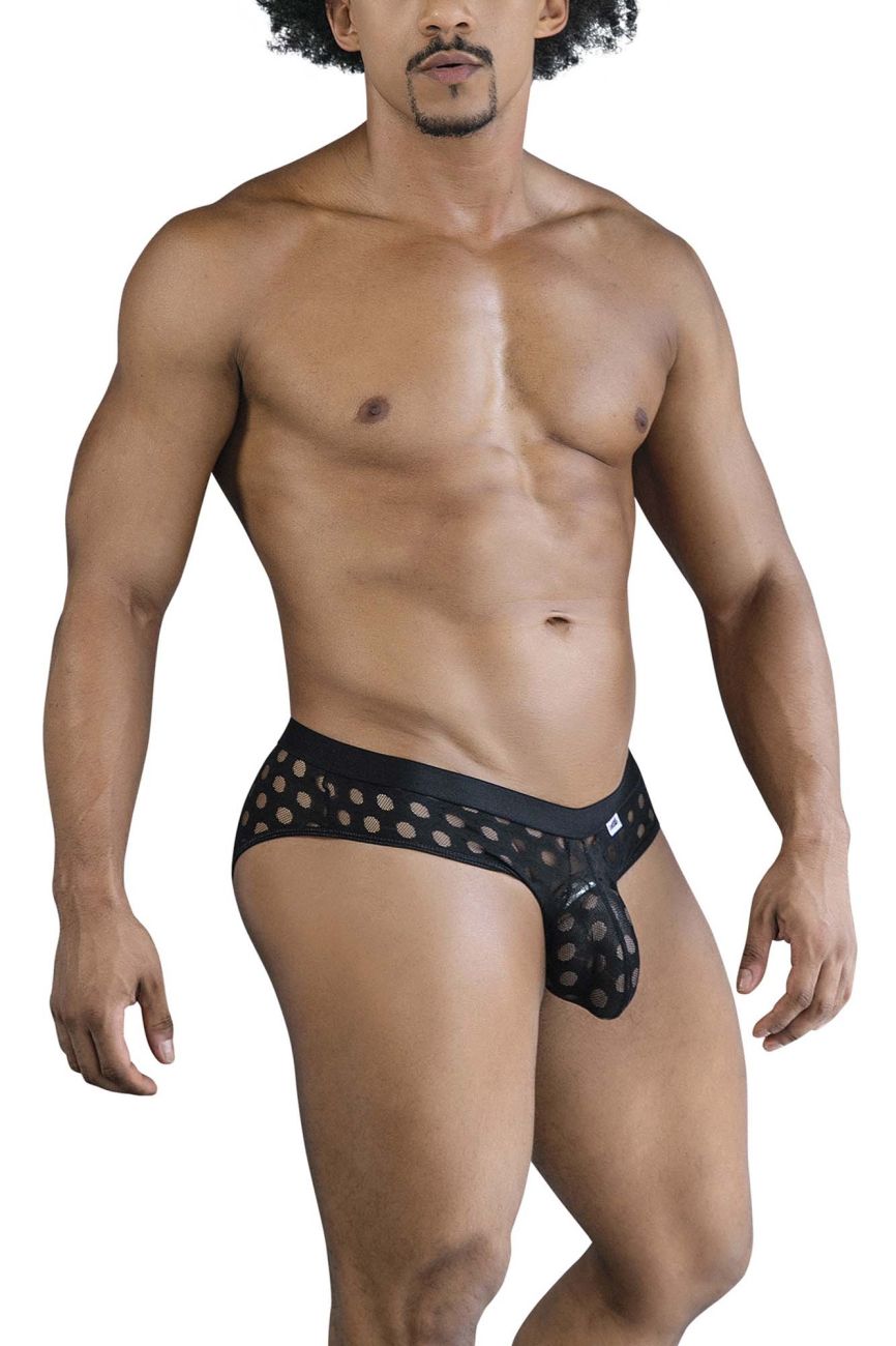 CandyMan 99855 Polka Mesh Briefs Color Black