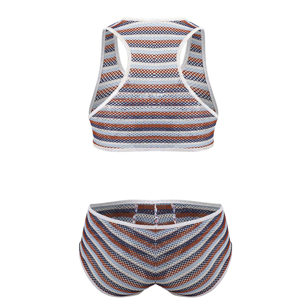 CandyMan 99859 Two Piece Outfit Color Stripes