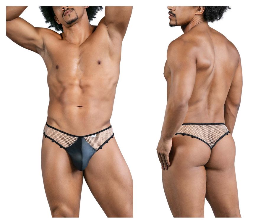 CandyMan 99860 Fishnet Thongs Color Nude-Black