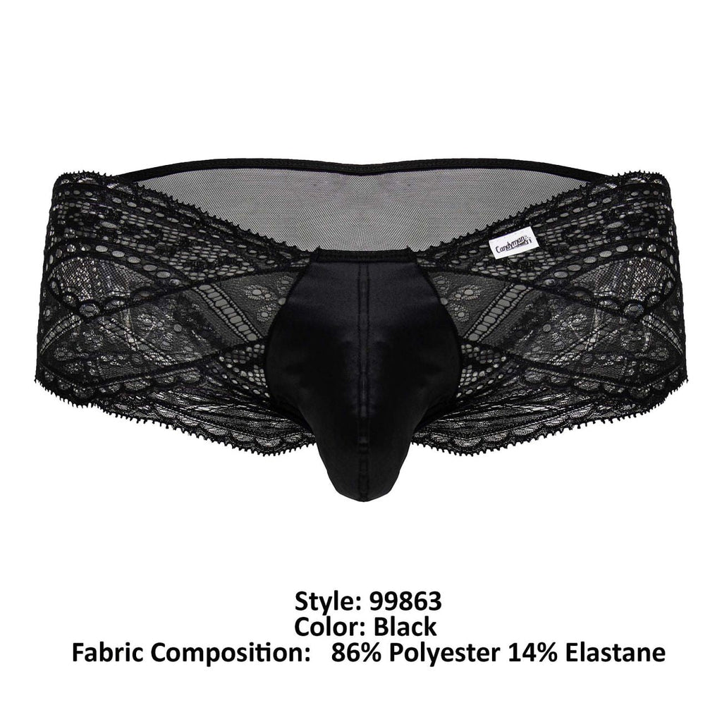 CandyMan Men's Underwear 99863 Lace Briefs Color Black