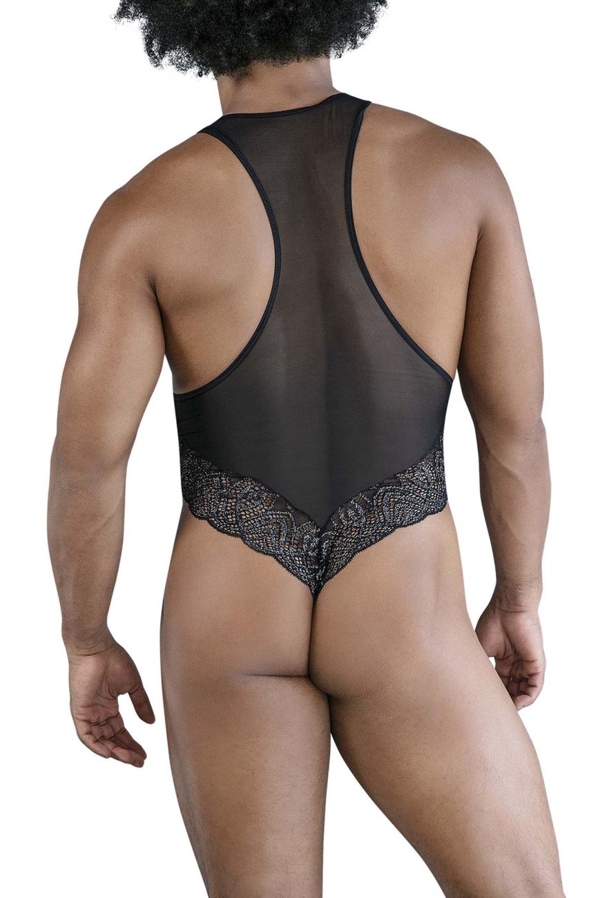 CandyMan 99864 Lace-Mesh Bodysuit Color Black