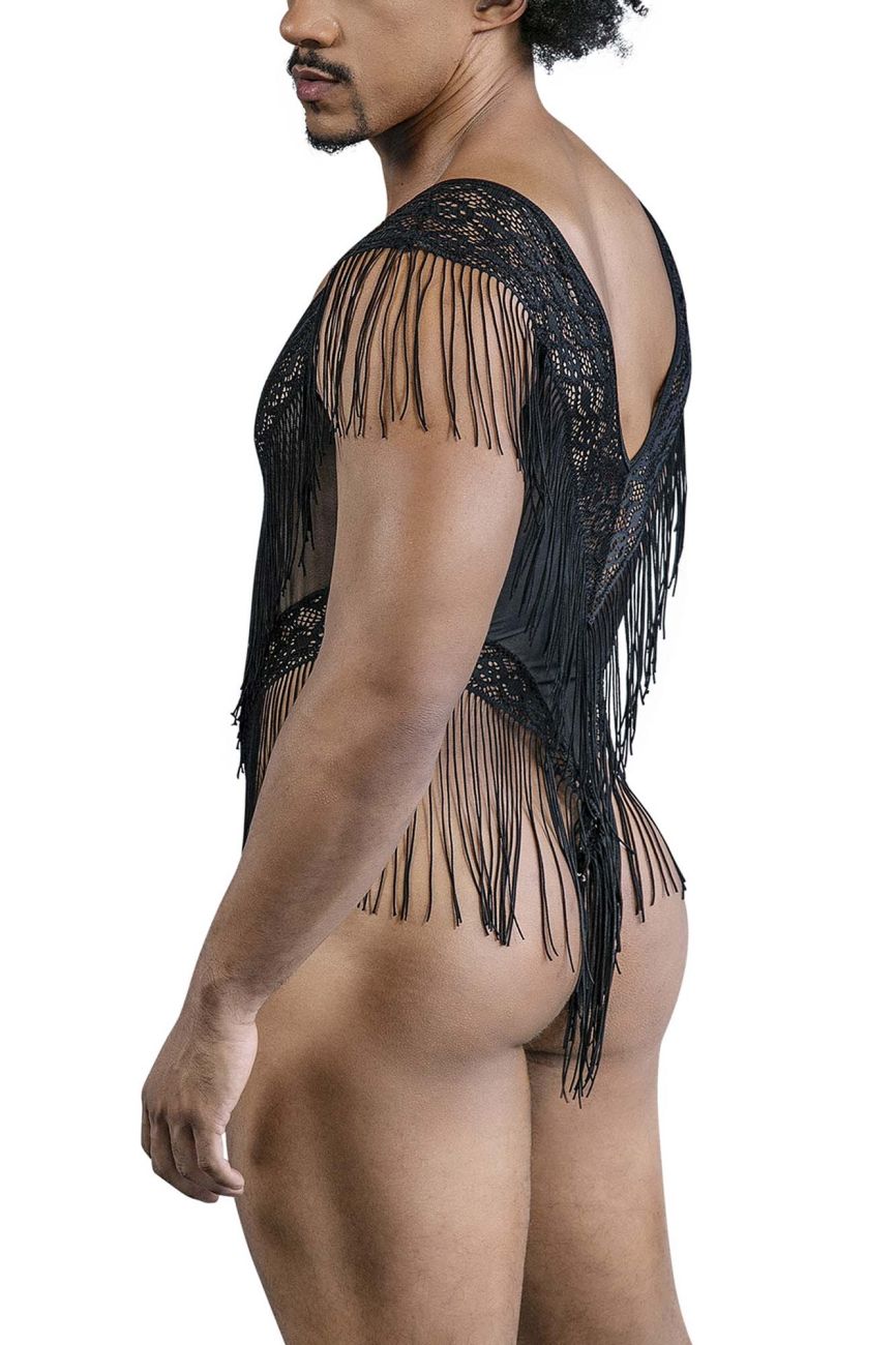 CandyMan 99865 Lace-Mesh Bodysuit Color Black