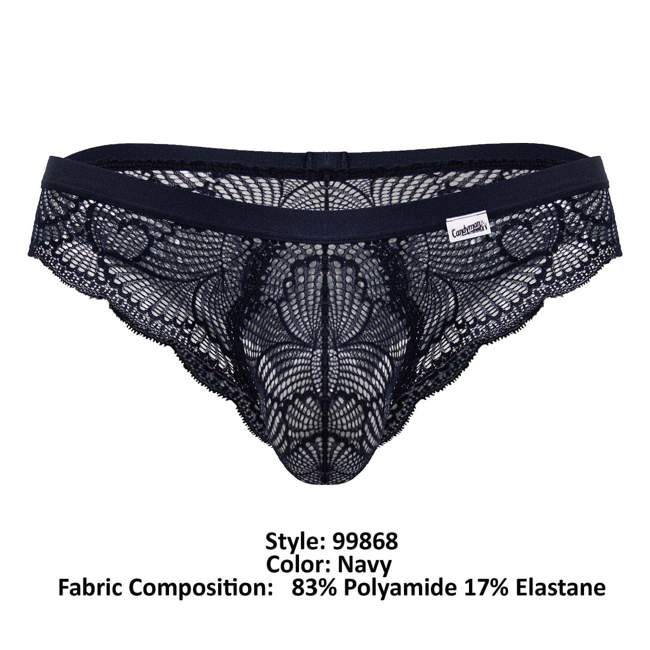 CandyMan 99868 Lace Briefs Color Navy