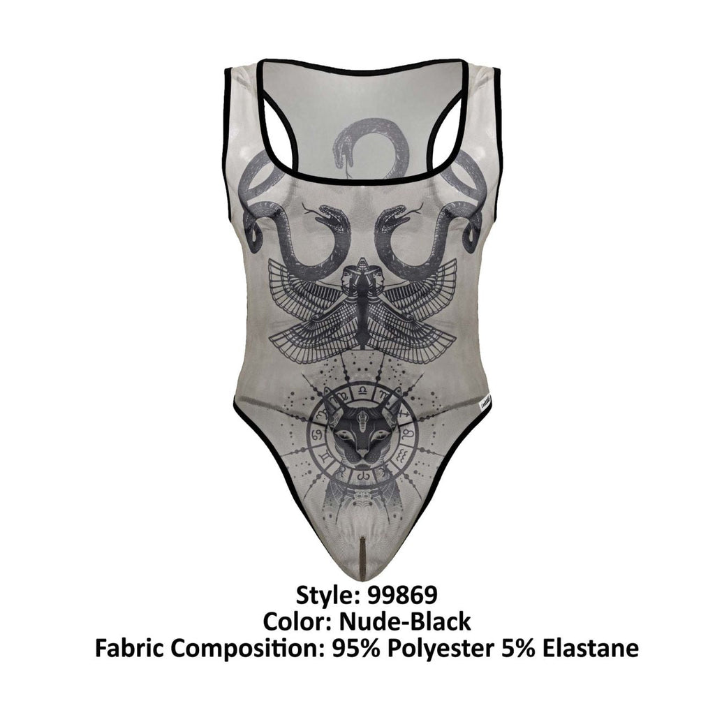 CandyMan 99869 Egyptian Bodysuit Color Nude-Black