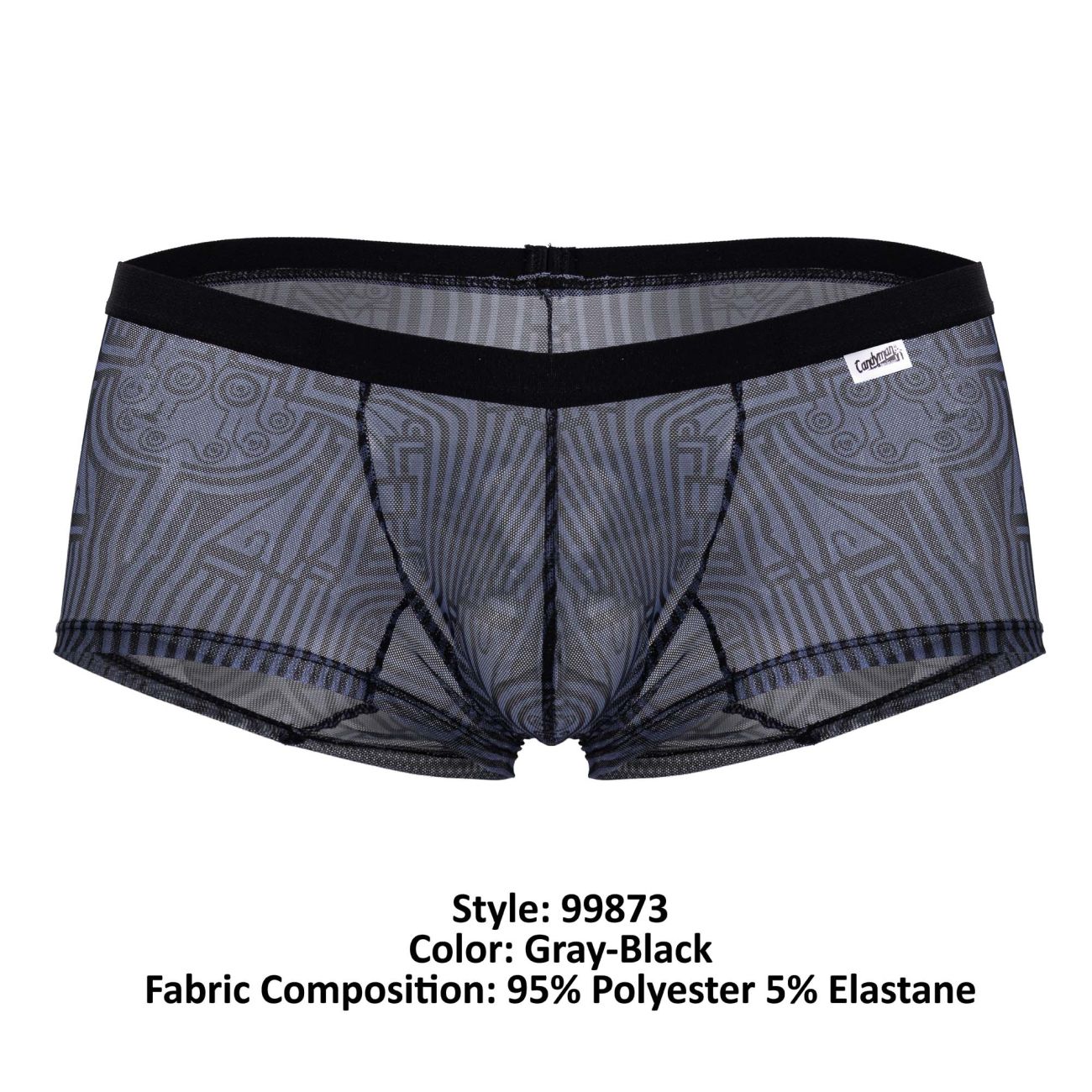 CandyMan 99873 Egyptian Trunks Color Gray-Black