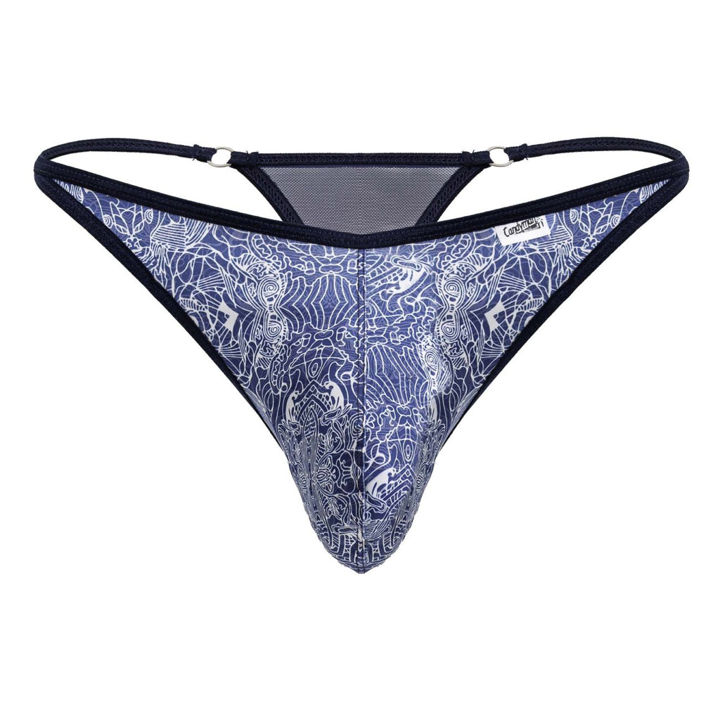 CandyMan 99875 Water prints Thongs Color Blue-White
