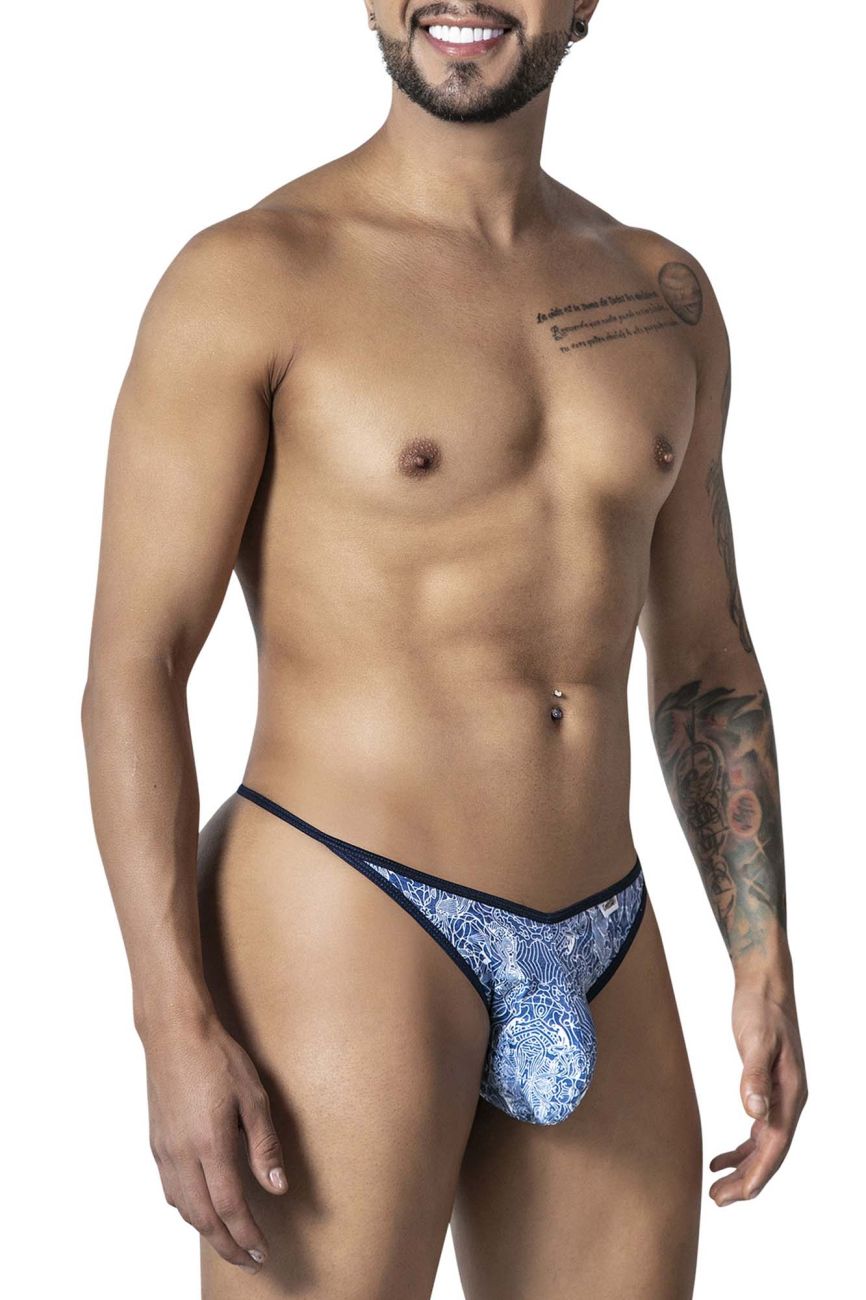 CandyMan 99875 Water prints Thongs Color Blue-White