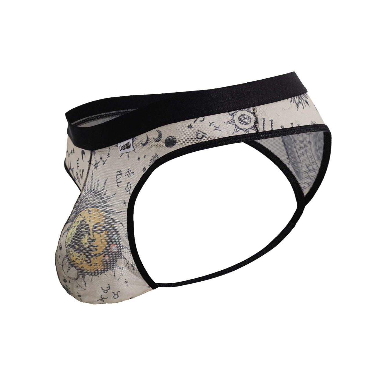 CandyMan 99885 Sun Moon Thongs Color Nude-Black