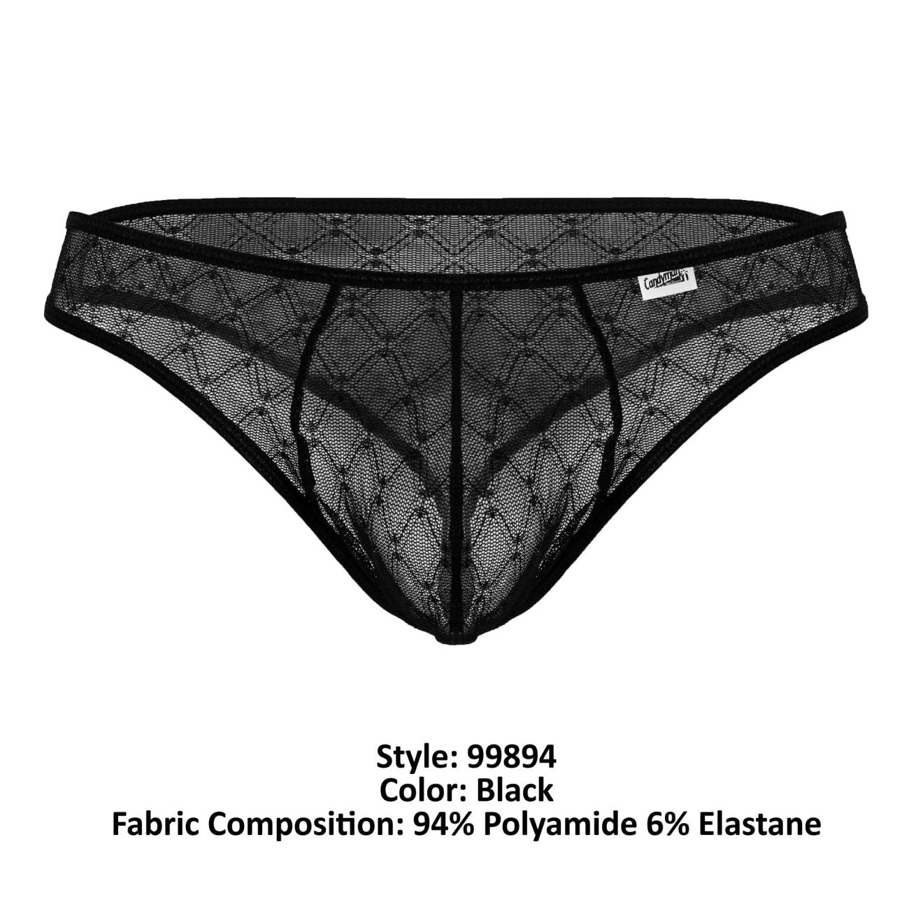 CandyMan 99894 Geometric Mesh Briefs Color Black