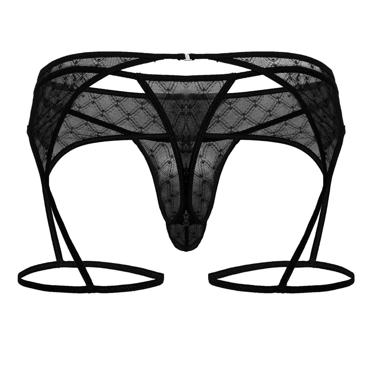 CandyMan 99898 Geometric Mesh Thongs Color Black