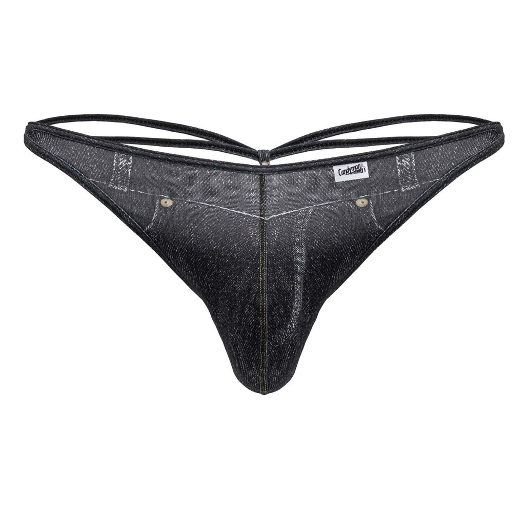 CandyMan 99899 Cowboy Thongs Color Denim Black