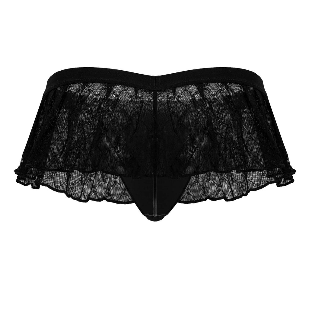 CandyMan 99901 Geometric Mesh Thongs Color Black