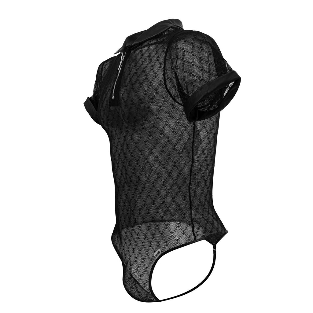 CandyMan 99902 Geometric Mesh Bodysuit Color Black