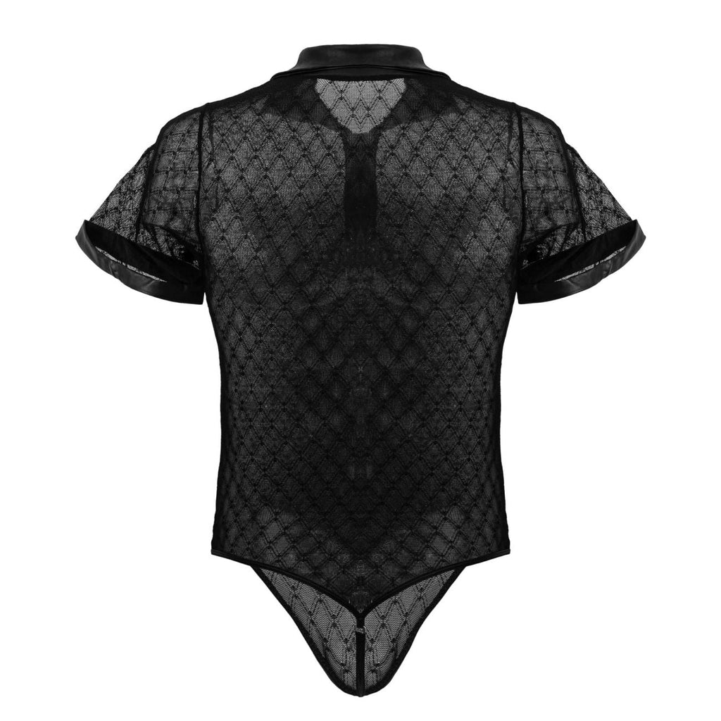 CandyMan 99902 Geometric Mesh Bodysuit Color Black