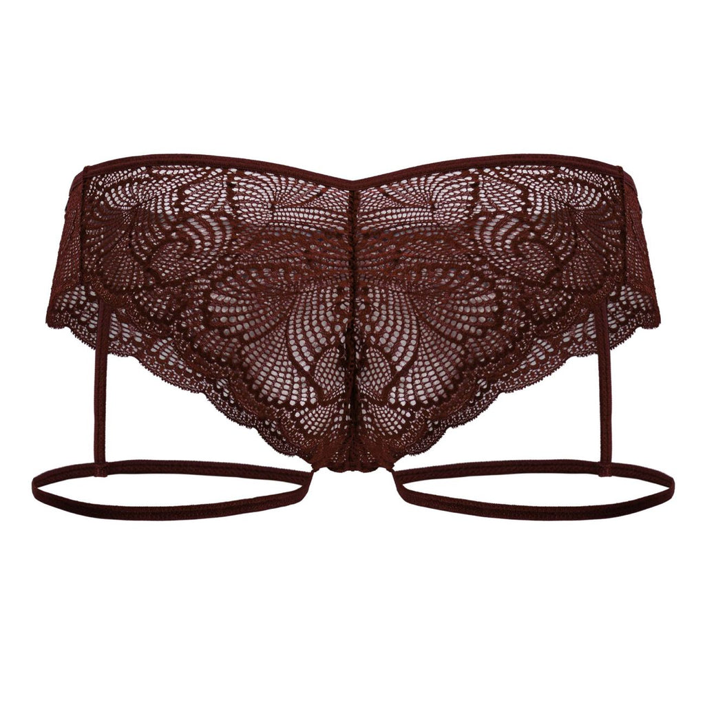 CandyMan 99905 Garter Lace Briefs Color Burgundy