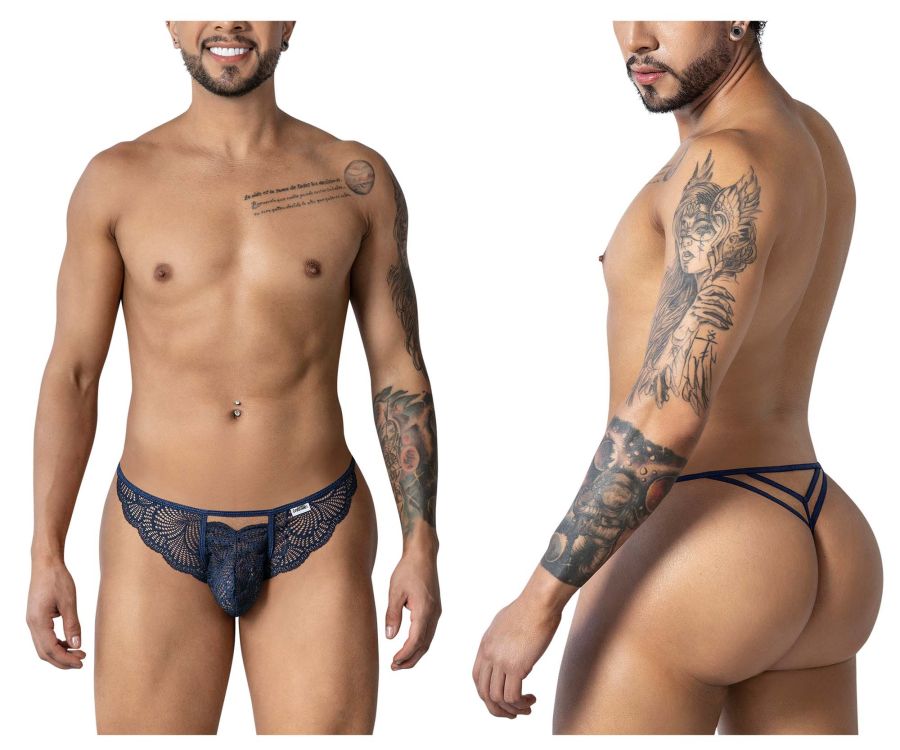 CandyMan 99910 Lace Thongs Color Navy