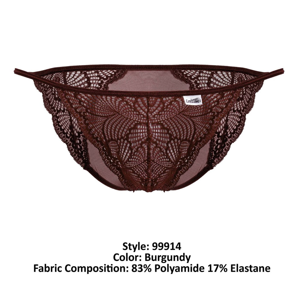 CandyMan 99914 Lace Briefs Color Burgundy